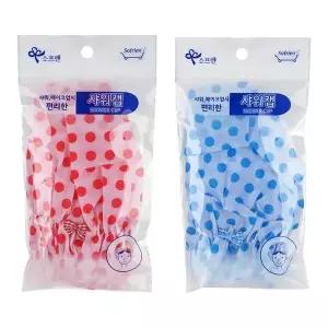 [골드스마일]도트 패턴 샤워캡 색상랜덤 성인용 욕실용품