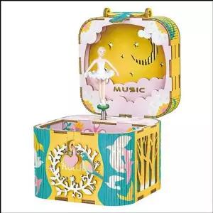 [골드스마일]DIY MDF 무빙 오르골 회전하는 발레리나 보석함 우드오르골