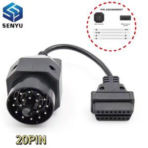 OBD2 어댑터 20핀 to 16핀 커넥터 X5 20핀 구형 자동차 스캐너 진단 e39 e36 차량용 Z3