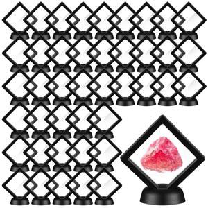 60개 3D 플로팅 디스플레이 케이스 PE 필름 주얼리 보관함 코인 프레임 홀더는 앤티크 챌린지 코인, 리온 쉘은 바위 핀(블랙, 2.76인치)을 상징합니다