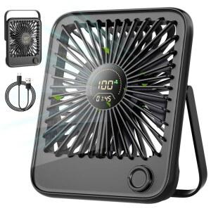 신트렌드 충전식 휴대용 여행용 선풍기 - 100풍속의 USB 책상 선풍기, 디지털 디스플레이가 장착된 소형 크루즈 선박 사무실 야외 침실용 조용한 데스크탑 개인
