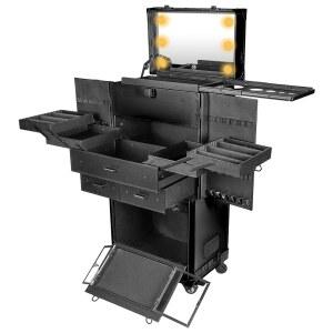 샤니 레벨 프로 시리즈 u2013 메이크업 아티스트 다기능 조명 화장품 롤링 케이스 팬 - ONYX