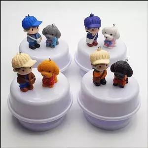 회전 오르골 소년 강아지 색상소리 랜덤 1개 우드오르골 수동오르골