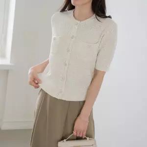 [마담4060]엄마옷 마담4060 [모던베이직]샤인펄반팔니트 여성 데일리 가디건 -RCA2604004-