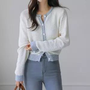 [시크폭스] 샤일론 소프트 배색 가디건_61CA2480