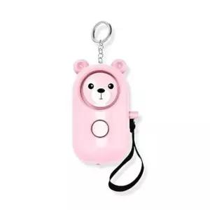 [SBD] 호신용 테디 안전 경보기 모형 핑크 LED 휴대용