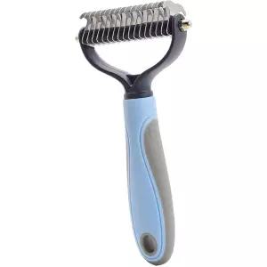 REAYEAXN 반려동물 그루밍 갈퀴 - 개와 고양이를 위한 양면 디매팅 도구 긴 털 엑스트라 와이드 언더코트