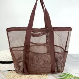 메쉬 비치백 망사 물놀이 숄더 가방 대형 커피수영장 네트 그물장바구니 쉬백 해변