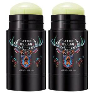 2PCS 타투 버터, 애프터케어 밤 2.8온스, 전, 중, 후를 위한 오래되고 새로운 케어 크림으로 모든 천연 보습제가 색상 향상을 보호합니다
