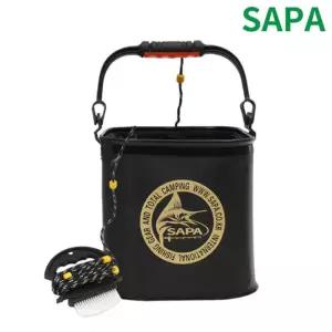 싸파 사각 솔 두레박 24cm 블랙 접이식 갯바위낚시싸파 휴대용 도구 편의 낚시용