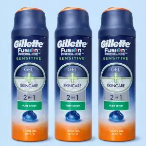 2+1 질레트 퓨전 프로글라이드 센서티브 2in1 퓨어 스포츠 쉐이빙 젤 170g