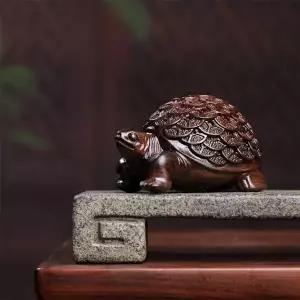 재물 거북이 풍수 인테리어 장식품 나무거북이 모형 공예품