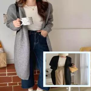 모던한스타일 베이직 로브 루즈핏 오버 니트 가디건롱가디건 뜨개 뜨게 하찌 봄가디건 신상 여성스런 여자