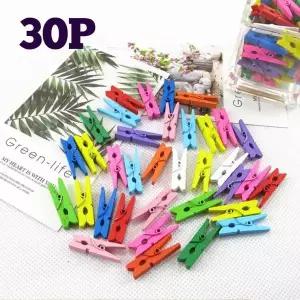 3.5cm 컬러 나무집게 장식 소품 폴라로이드 집게