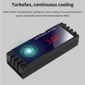 M.2 솔리드 스테이트 드라이브 방열 조끼 SSD Nvme온도 디스플레이 포함 소용돌이 팬이 빠르게 냉각됩니다