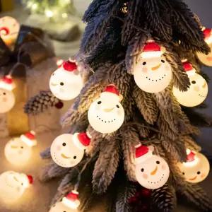 Jdt 20구 LED 눈사람 가랜드 전구 3M 건전지타입와이어 무드등 장식조명 장식용 스트링 줄전구 조명