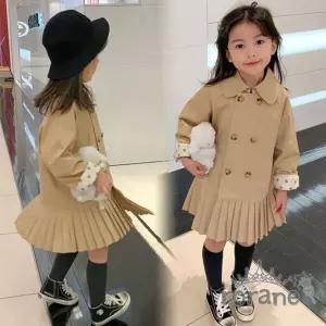 여아 트렌치 주름 치마 코트 bHl9+8Arp