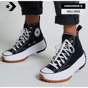 [매장정품] 컨버스 A166800C 런스타 하이크 하이 키높이 캔버스 운동화 블랙