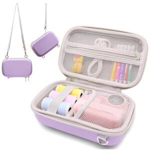 PLEAVEE 카메라 및 디지털 비디오 카메라용 인스턴트 프린트 필름 카메라 케이스, ESOXOFFORE /딜란토 /더드라곤 /그린킨더 /히몬트 등과 호환되는 하드 보관 홀더 오거나이저 백 퍼플