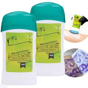 2pcs 타투 트랜스퍼 젤, 우르널 프로페셔널 스텐실 젤 세이프 및 오래 지속되는 스틱 크림 바디 아트 메이크업용 이송 비누 페이스트 용품용