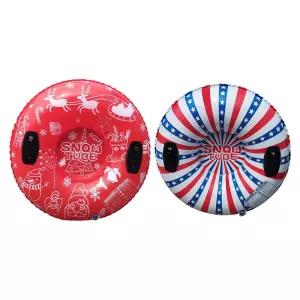 96/120cm 스노우 썰매 풍선 스키 링 PVC 튜브 두꺼운 겨울 핸들 액세서리