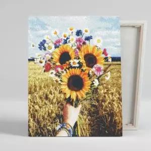 명화풍경 해바라기 꽃다발 보석십자수 캔버스 40x50cm