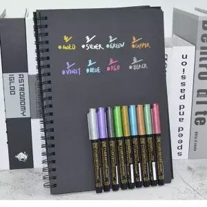 쿠레타케 지그 캘리그래피펜 메탈릭 브러쉬 8색세트붓 워터 그라피 수채 재료 켈리