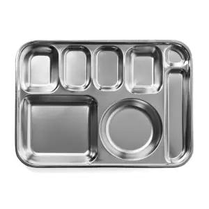 스텐식판 사각5찬 수저 성인 급식 구내식당 학교 관공 식당용 배식판 급식용 단체 단체용