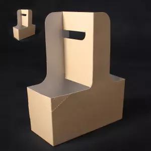 무지 무염 커피캐리어 음료 종이 캐리어 컵 2구 200개