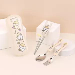 먼작귀 익스슬림 스푼포크 킨더젓가락 케이스 4P세트멀티 수저 캐릭터식기 이유용품 아동 유아