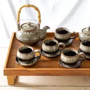 이천도자기 이중시유 5인 주전자 찻잔 세트 선물용