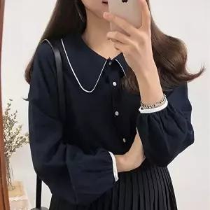 여자 출근 룩 상견례 단정한 카라 긴팔 블라우스 코디(HSJ-WFH6N0K)