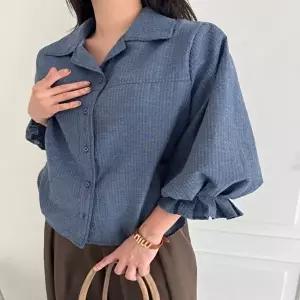 단정하고 우아한 클래식무드 카라 블라우스 셔츠남방(HSJ-WFJZDY4)