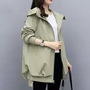 여성 3컬러 간절기 후드 트렌치코트 롱한 기장 자켓 (HSJ-WFHICH4)