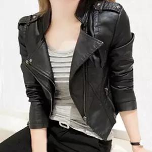 여성 봄 가을 라이더자켓 슬림핏 가죽자켓 레더자켓 (HSJ-WCBD98E)