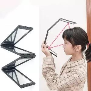 [콩심팥심]4단 접이식 뒷머리 거울 흰머리뽑기 뒷거울 미용 뒤통수 셀프 이발