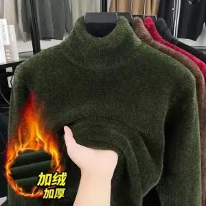 남친 니트 캐주얼 이너 겨울 밍크라이크 칼라넥 도톰 카디건 폴라 기모 데일리 다올4