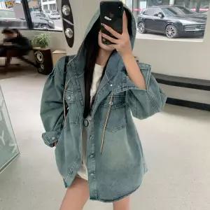 G126974_루즈핏 후드 청자켓 데님셔츠 야상남방 오버핏 바람막이 박시 점퍼