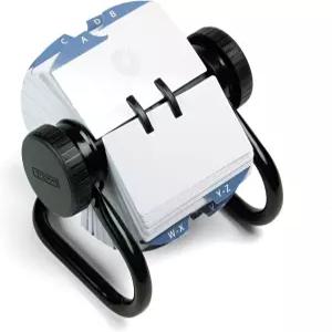 RoLodex 오픈 메탈 싱글 로터리 파일 2 1/4인치 x 4인치 500장 블랙