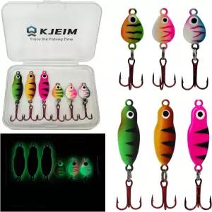얼음 낚시 지그 빛나는 크레이피 파이크 팬피쉬 월레이 퍼치 블루길 6pcs/20pcs