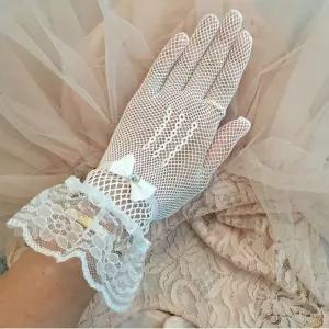 파티 웨딩 그물 장갑 리본장식 레이스 소품 셀프 사진