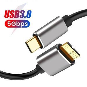 외장 하드 드라이브 케이블 USB 3.0 타입 C에서 마이크로 B 남성 어댑터 토시바 시게이트 WD 레노버 PC 노