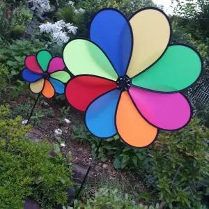 정원 스피너 대형 바람개비 플라워 레인보우 풍차야외소품 장식품 화단 무지개 감성 인테리어 꾸미기