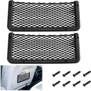 2 PCS 자동차 네트 포켓 ABS 플라스틱 프레임 화물 보관 전화망 RV 보트 캠핑카 보관망용 나사가 달린 메시