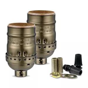 키리스 램프 소켓 E26 표준 미디엄 스크류 빈티지 라이트 에디슨 홀더 교체 스위치 없음 UL 목록 표시