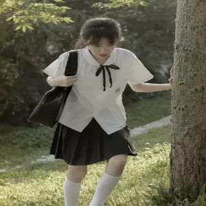 대만교복 졸업사진 숏 반팔셔츠 상견니교복 코스프레