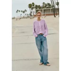 ZARA 청키 니트 재킷 - 라일락