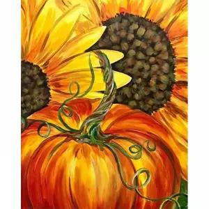 TBZ 풍요로운 해바라기 호박 (패브릭형) 보석십자수 40x50