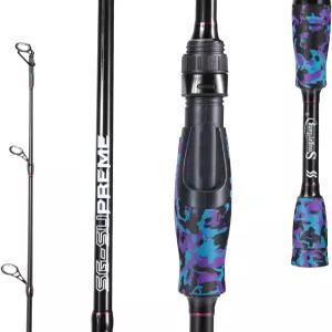 소가일랑 낚싯대 - 중형 2Pc 흑연 복합 블랭크 방적 및 주조봉 위장 EVA 그립 부드러운 전환