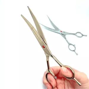 커브미용가위 7인치 애견가 그루밍 펫미용 가위 미용 팻가 강아지